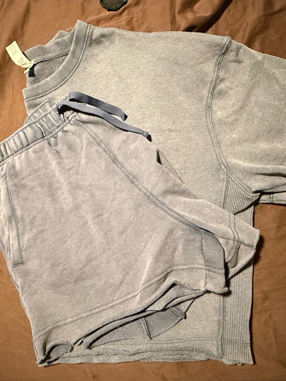 Yogalicious Washed Short Sleeve Sweatshirt & Shorts Set